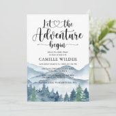 Forest Adventure Mountains Baby Shower Invitation (Standing Front)