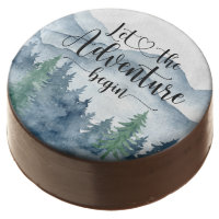 Forest Adventure Mountains Blue Baby Shower Chocolate Covered Oreo