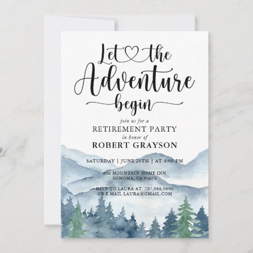 Forest Adventure Mountains Retirement Party