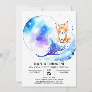Forest Adventure Red Fox Birthday Party Invitation