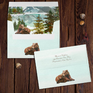 Forest Adventure Rustic Bears Envelope