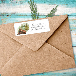 Forest Adventure Rustic Bears Label
