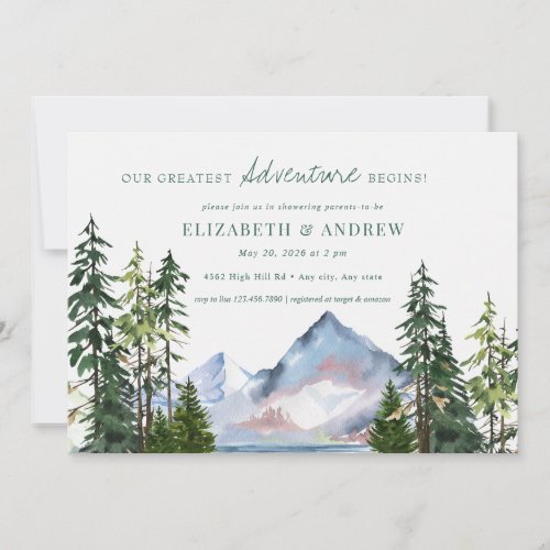 Forest Adventure  Trees Baby Shower Invitation