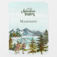 Forest Adventure Unisex Monogrammed | Deer Baby Blanket