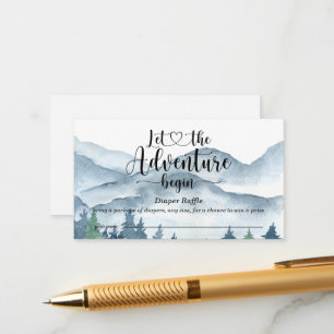Forest Adventure Watercolor Baby Diaper Raffle Enclosure Card