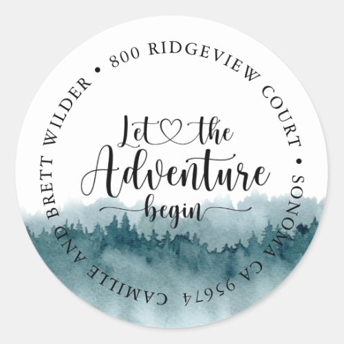 Forest Adventure Watercolor Baby Shower  Classic Round Sticker