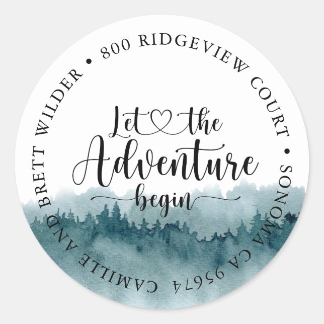 Forest Adventure Watercolor Baby Shower  Classic Round Sticker (Front)