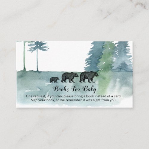 Forest Adventure Watercolor Bears Books For Baby Enclosure Card