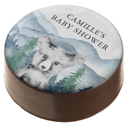 Forest Adventure Watercolor Mountains Baby Shower  Chocolate Covered Oreo