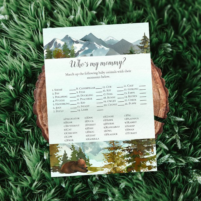 Forest Adventure Who's My Mommy Bears Game Invitation (Creator Uploaded)