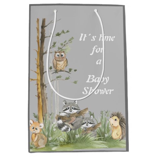 Forest amimal baby shower Invitation Medium Gift Bag