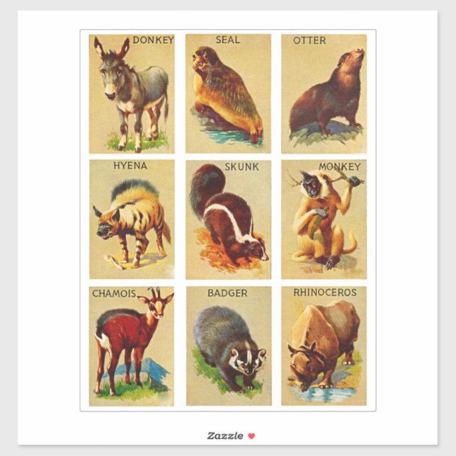 Forest and jungle Animals Nature Wildlife Art Sticker (Sheet)