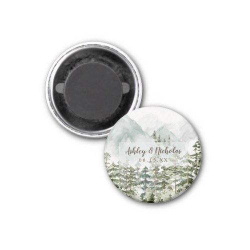 Forest and Mountain Nature Watercolor Magnet