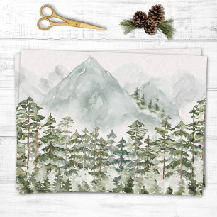 Forest and Mountain Nature Watercolor Tissue Paper