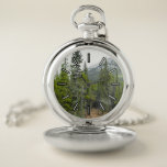 [ Thumbnail: Forest and Mountain Scene Pocket Watch ]