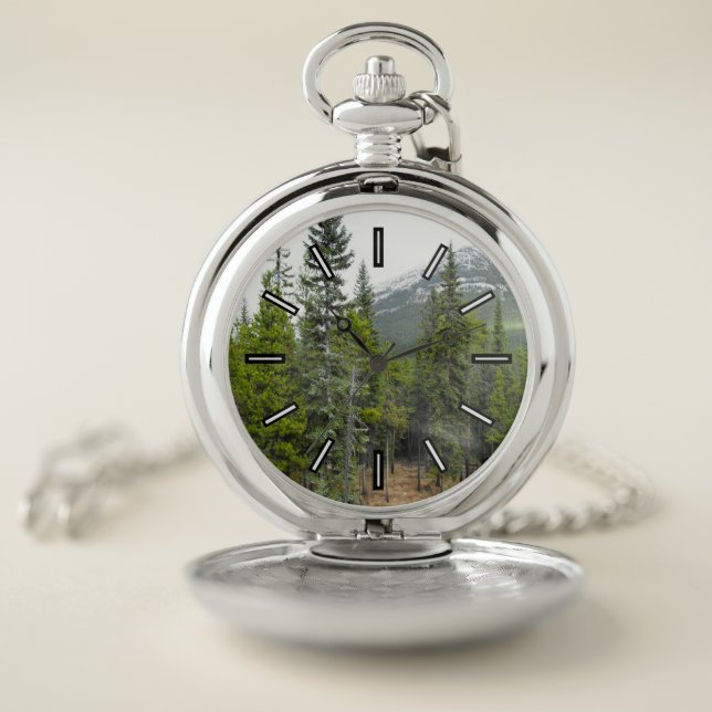 Forest and Mountain Scene Pocket Watch (Inside)