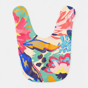 Forest and roses baby bib