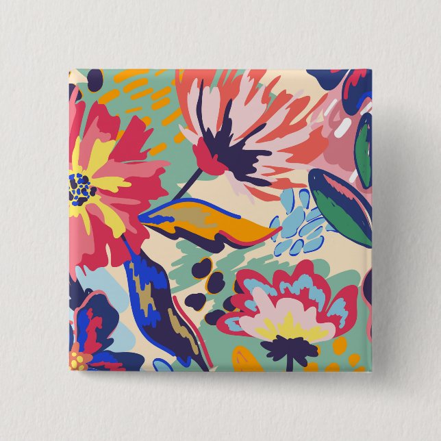 Forest and roses button (Front)