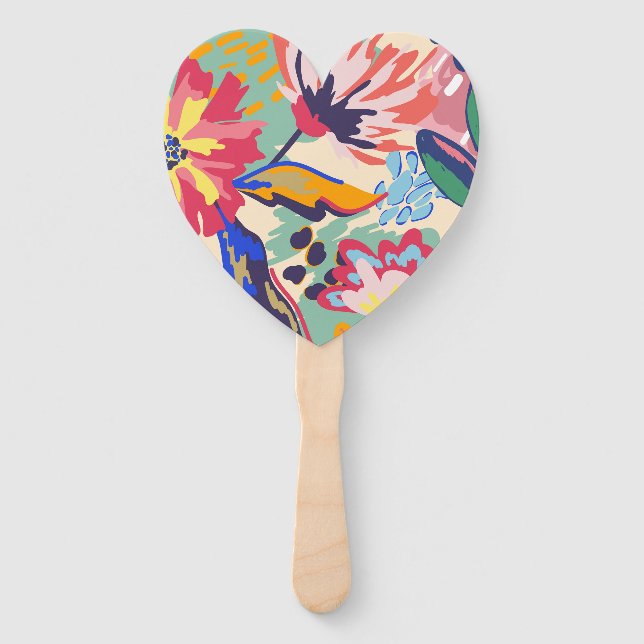 Forest and roses hand fan (Back)