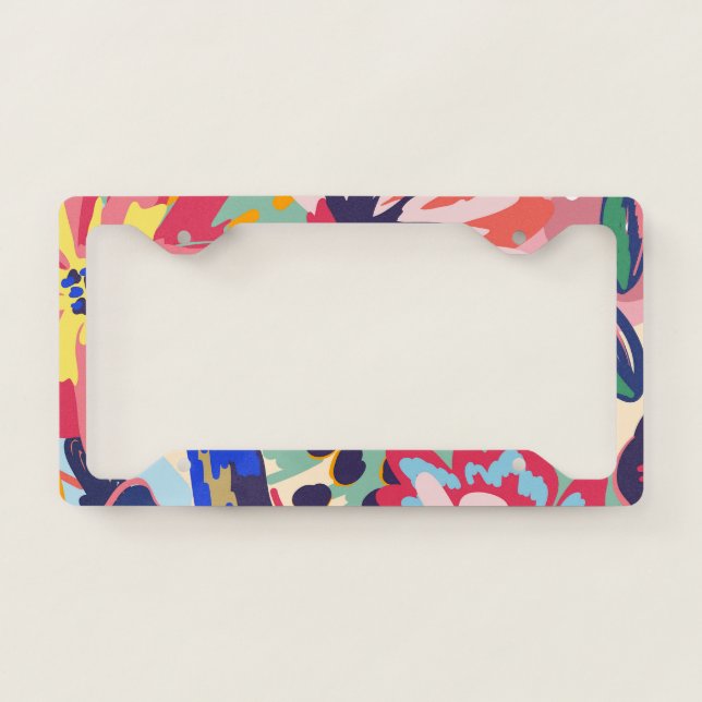 Forest and roses license plate frame (Front)