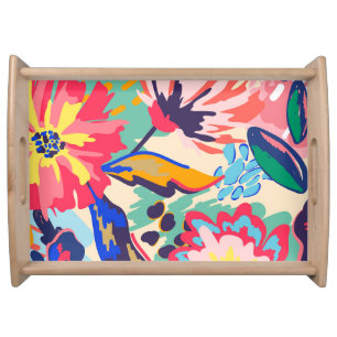 Forest and roses serving tray