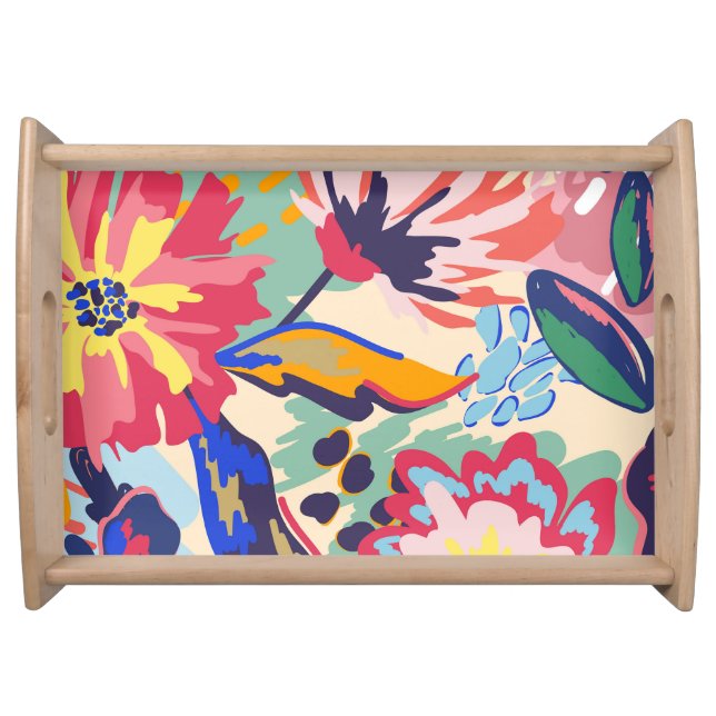 Forest and roses serving tray (Front)