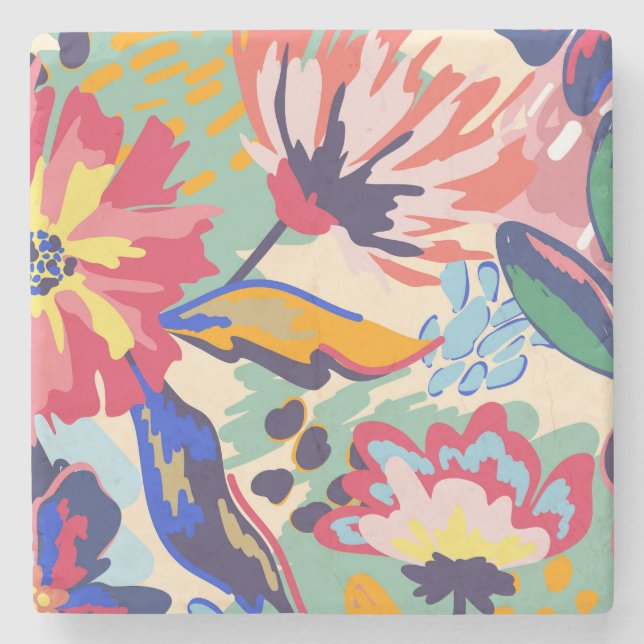 Forest and roses stone coaster (Front)