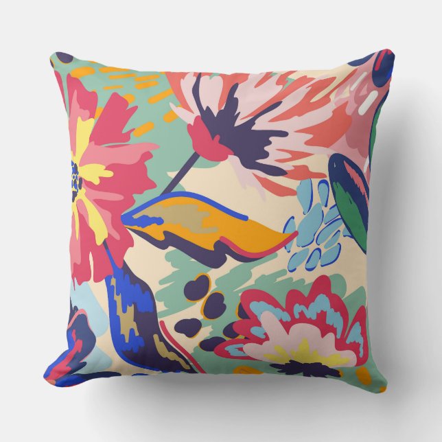 Forest and roses throw pillow (Front)