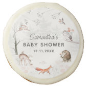 Forest and Woodland Animals Rustic Baby Shower Sugar Cookie (Front)