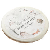 Forest and Woodland Animals Rustic Baby Shower Sugar Cookie (Angled)