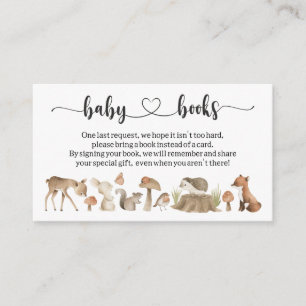 Forest Animal Baby Shower I Birthday Book request Enclosure Card
