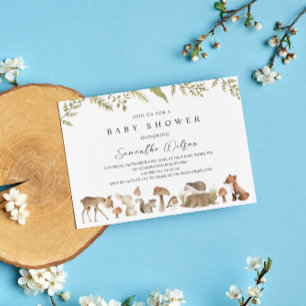 Forest Animal Baby Shower Postcard Invitation