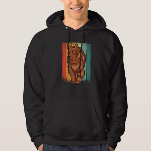 Forest Animal Bear  Animal  Retro Brown Bear Hoodie