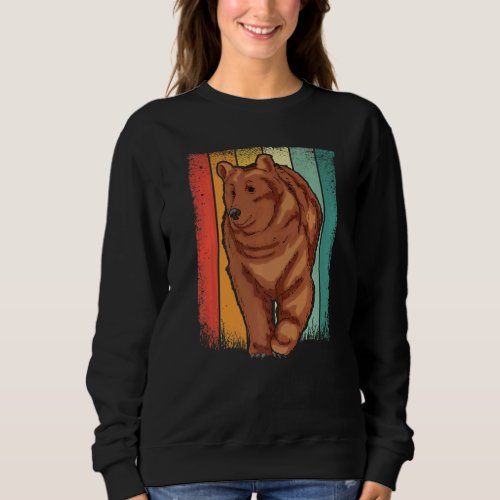 Forest Animal Bear  Animal  Retro Brown Bear Sweatshirt