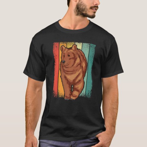 Forest Animal Bear  Animal  Retro Brown Bear T_Shirt