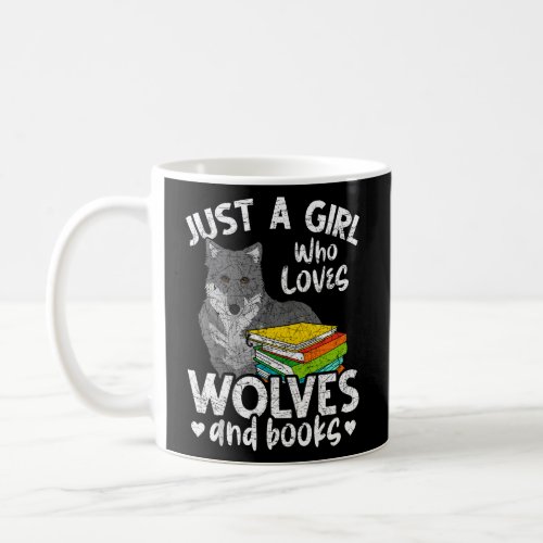 Forest Animal Book Lover Bookworm Girls Wolf Readi Coffee Mug