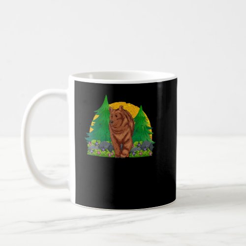 Forest Animal Brown Bear  Retro Nature Wildlife Be Coffee Mug