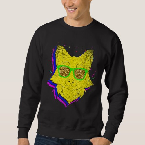 Forest Animal Cool Party Animal Sunglasses Fox Sweatshirt