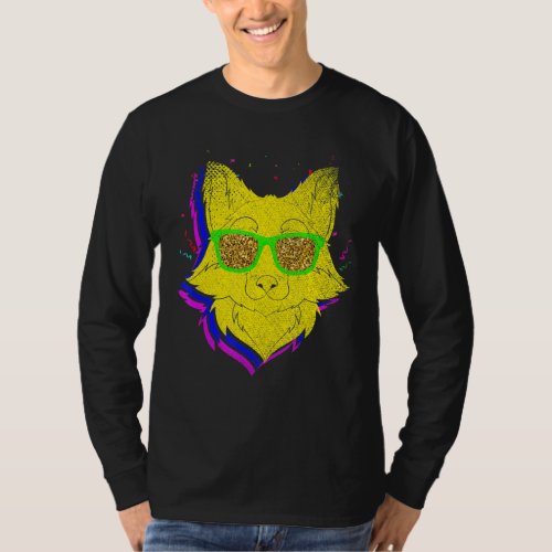 Forest Animal Cool Party Animal Sunglasses Fox T_Shirt
