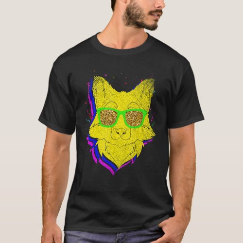 Forest Animal Cool Party Animal Sunglasses Fox T_Shirt