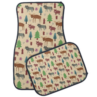 Forest Animal Doodle Art Nature Car Floor Mat