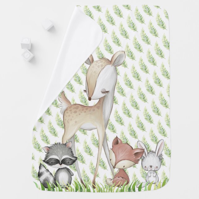 Forest Animal Freinds Woodland Baby Blanket (In Situ)