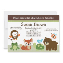 Forest Animal Friends Baby Shower Invitation