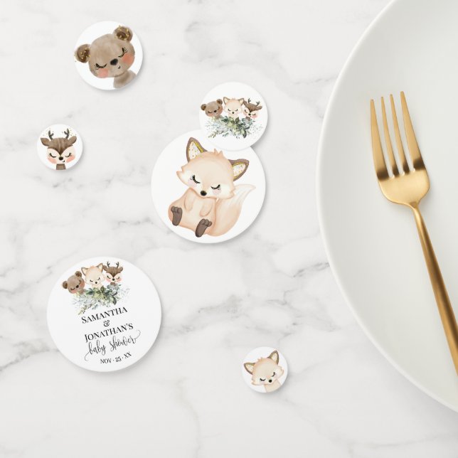 Forest Animal Greenery Baby Shower Confetti (Group)