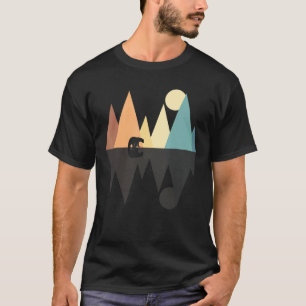 Forest Animal Grizzly Bear Nature Mountains Retro T-Shirt