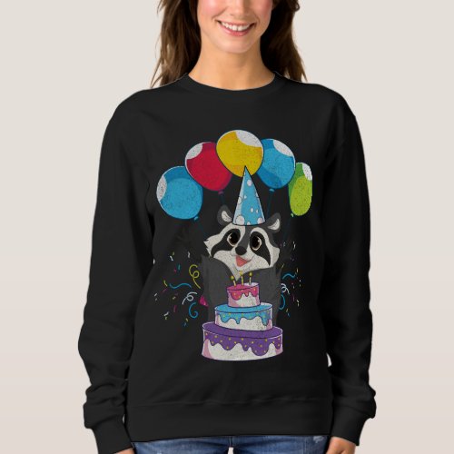 Forest Animal Lover Trash Panda Birthday Party Cut Sweatshirt