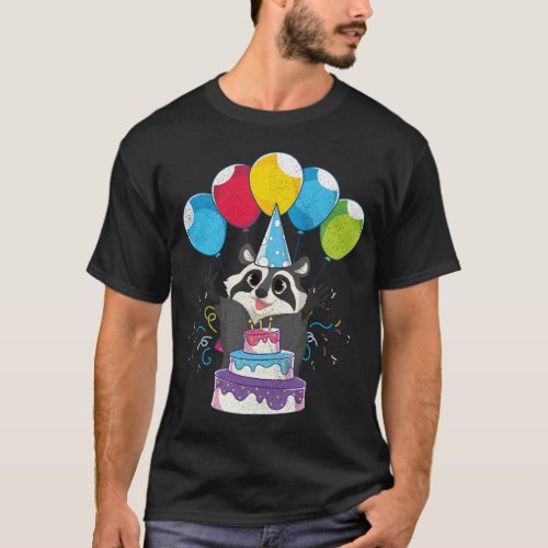 Forest Animal Lover Trash Panda Birthday Party Cut T_Shirt