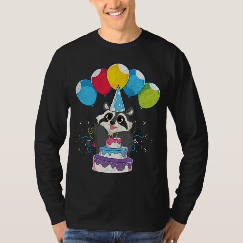 Forest Animal Lover Trash Panda Birthday Party Cut T_Shirt