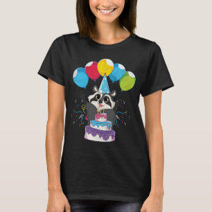 Forest Animal Lover Trash Panda Birthday Party Cut T-Shirt