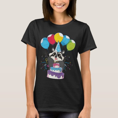 Forest Animal Lover Trash Panda Birthday Party Cut T_Shirt